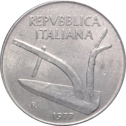 Италия 10 лир 1977 год Колосья