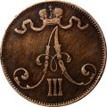 Финляндия 5 пенни 1889 год - Александр III - VF