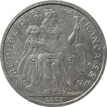Французская Полинезия 2 франка 2003 год