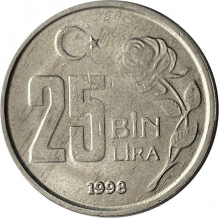 Турция 25000 лир 1998 год