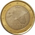 Эстония 1 евро 2011 год - Карта UNC