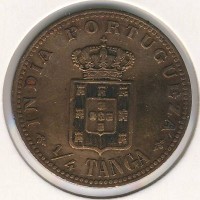 Монета Португальская Индия 1/4 танги 1903 год
