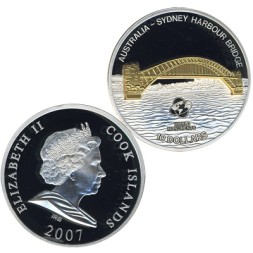 Монета Острова Кука 10 долларов 2007 год