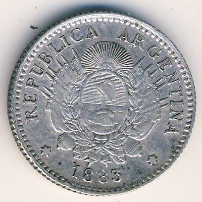 Аргентина 10 сентаво 1883 год