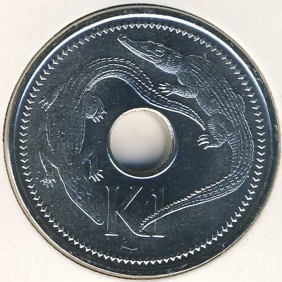 Папуа - Новая Гвинея 1 кина 2005 год - Крокодилы