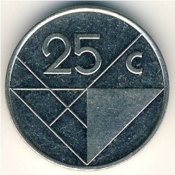 Аруба 25 центов 1992 год