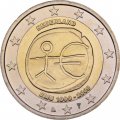 Нидерланды 2 евро 2009 год - 10 лет валютному союзу