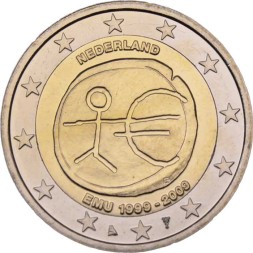 Нидерланды 2 евро 2009 год - 10 лет валютному союзу