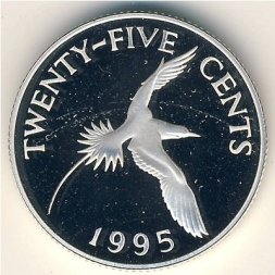 Бермудские острова 25 центов 1995 год