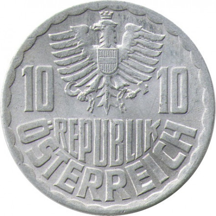 Австрия 10 грошей 1968 год