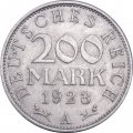 Веймарская республика 200 марок 1923 год (A)