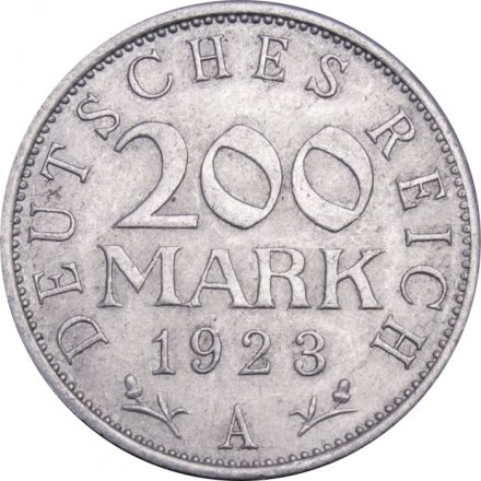 Веймарская республика 200 марок 1923 год (A)
