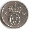 Норвегия 10 эре 1980 год (Отметка монетного двора: &quot;AB*&quot;)