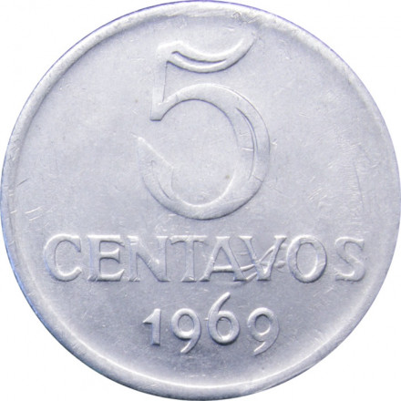Бразилия 5 сентаво 1969 год