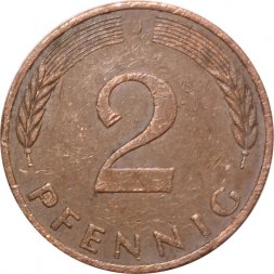 ФРГ 2 пфеннига 1978 год - J