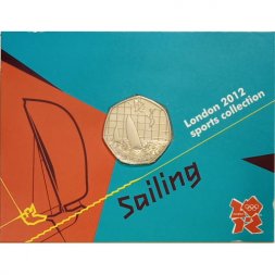 Великобритания 50 пенсов 2011 год - Парусный спорт (в блистере)