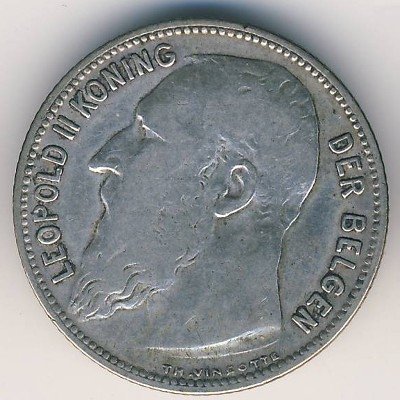 Бельгия 1 франк 1904 год