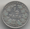 Германия 1/2 марки 1907 год (А)