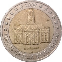 Германия 2 евро 2009 год - Федеральная земля Саар (A)