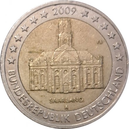Германия 2 евро 2009 год - Федеральная земля Саар (A)