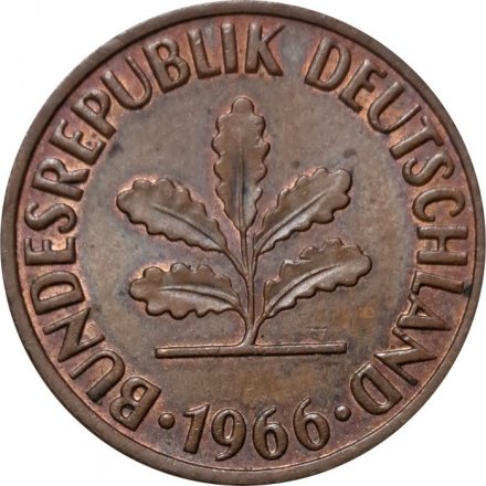 ФРГ 2 пфеннига 1966 год - D