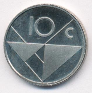 Аруба 10 центов 1989 год