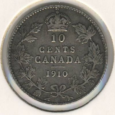 Канада 10 центов 1910 год