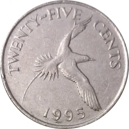 Бермудские острова 25 центов 1995 год