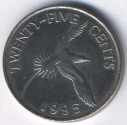 Бермудские острова 25 центов 1995 год