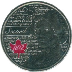 Канада 25 центов 2013 год - Лора Секорд (цветная)