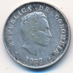 Колумбия 10 сентаво 1937 год