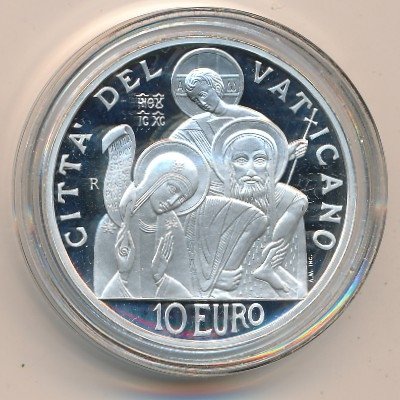 Ватикан 10 евро 2008 год