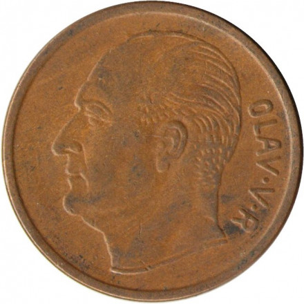 Норвегия 5 эре 1966 год. Улаф V. Лось.