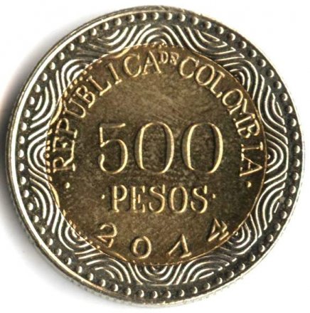 Колумбия 500 песо 2014 год