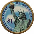 США 1 доллар 2011 год (P) - 19-ый Президент США - Ратерфорд Хейз (цветная эмаль)