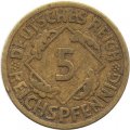 Веймарская республика 5 рейхспфеннигов 1925 год (A)