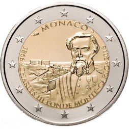Монако 2 евро 2016 год - 150-летие со дня основания Монте-Карло