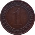 Веймарская республика 1 рейхспфенниг 1925 год (F)