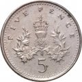 Великобритания 5 пенсов 2006 год - Эмблема Шотландии