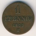 Саксония 1 пфенниг 1859 год