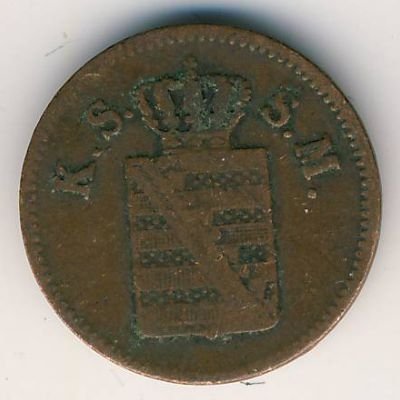 Саксония 1 пфенниг 1859 год