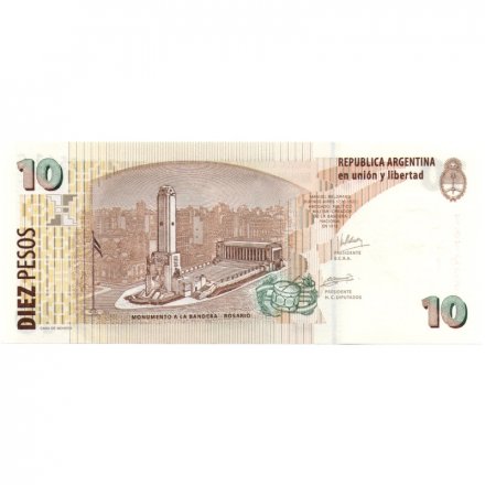 Аргентина 10 песо 2003 год - Мануэль Белграно UNC
