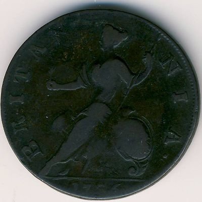 Великобритания 1 фартинг 1736 год