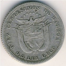 Панама 10 сентесимо 1904 год
