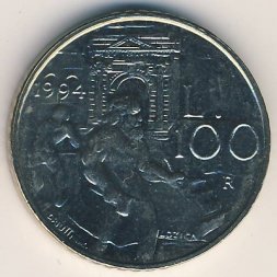 Сан-Марино 100 лир 1994 год