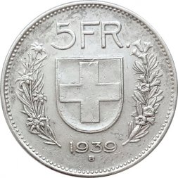Швейцария 5 франков 1939 год