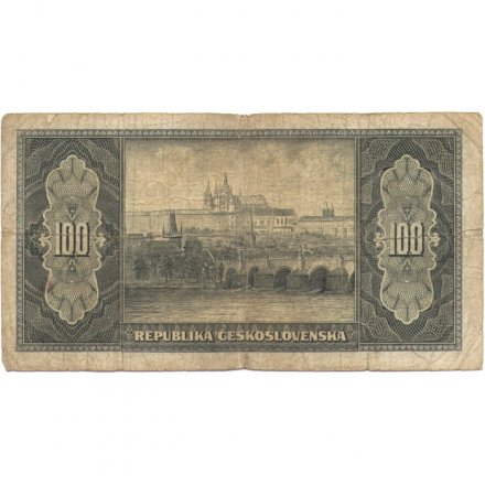 Чехословакия 100 крон 1945 год - Томаш Гарриг Масарик - VG