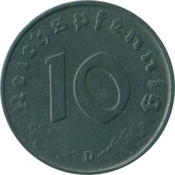 Третий Рейх 10 рейхспфеннигов 1944 год (D)