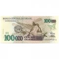 Бразилия 100 крузейро реал на 100000 крузейро 1993 год - UNC