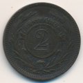 Уругвай 2 сентесимо 1869 год